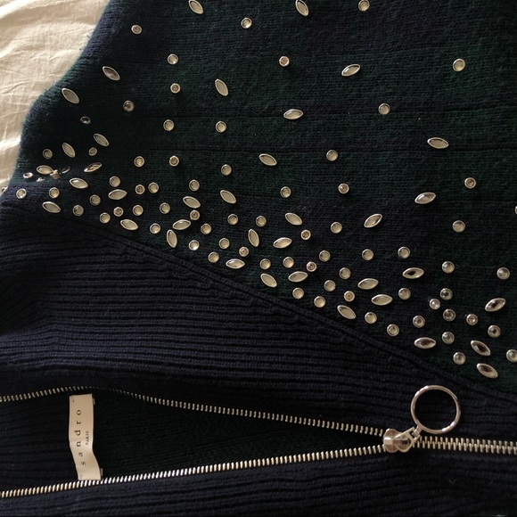 Sandro Embellished Tartan Sweater - Picture 5 of 6